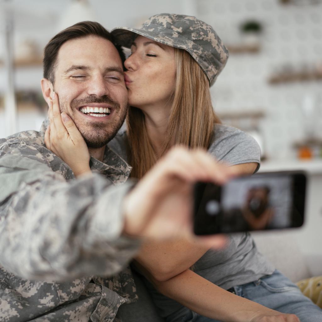 Military Husband Takes Photos With New Wife